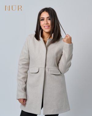 Women Classic Wool Coat - Beige