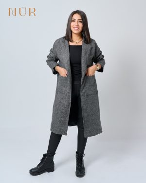Women Long Light Coat - Grey