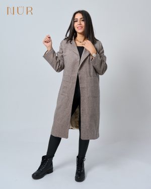 Women Long Light Coat - Brown