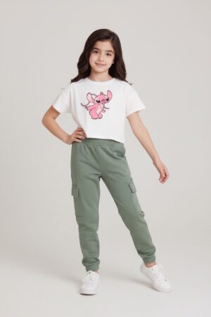 Kids cropped T-shirt - Angel White
