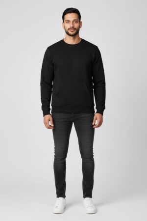 Round neck sweatshirt - Black