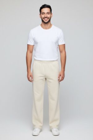 Straight-leg sweatpants - Beige